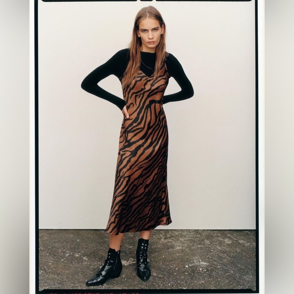 AllSaints animal print slip dress size small - Picture 2 of 14